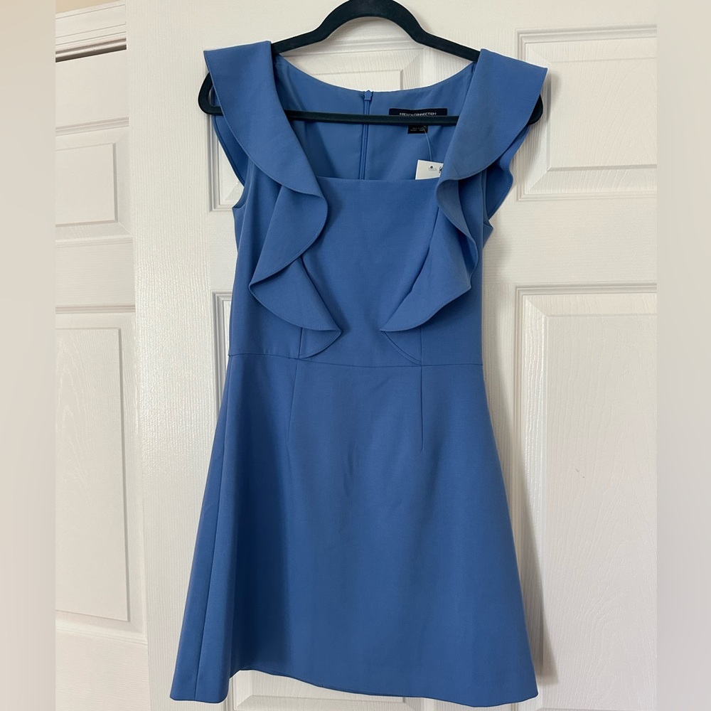 NWT French Connection powder blue ruffle mini dress